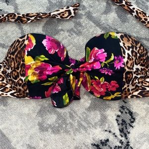 Victoria Secret Swim floral and leopard top